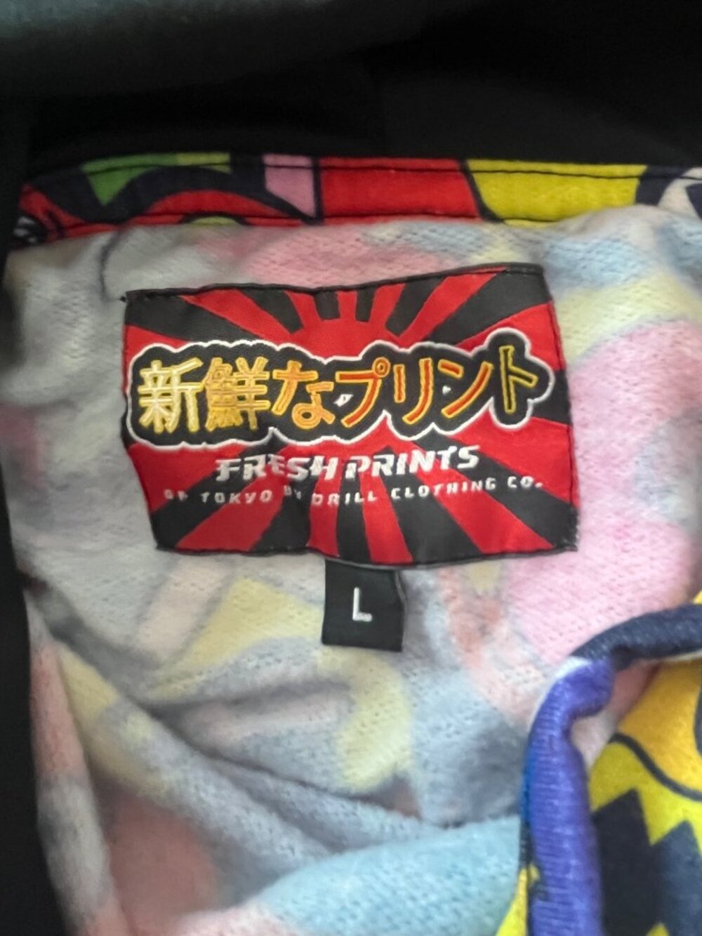 Mens Colorful Cartoon Graffiti Graphic Hoodie Sz-Large Fresh Prints Tokyo Drill - Picture 3 of 7
